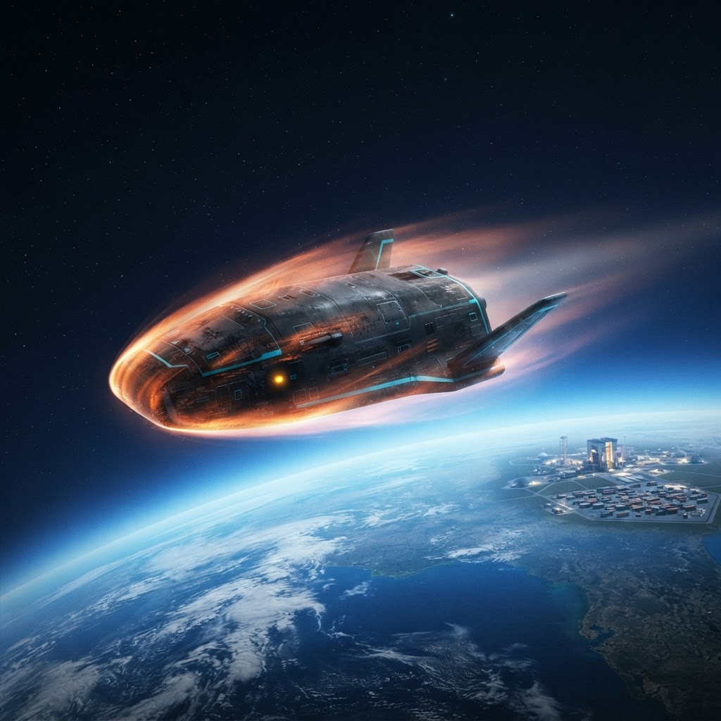 Uncrewed hypersonic cargo vehicle operating above Earth’s atmosphere